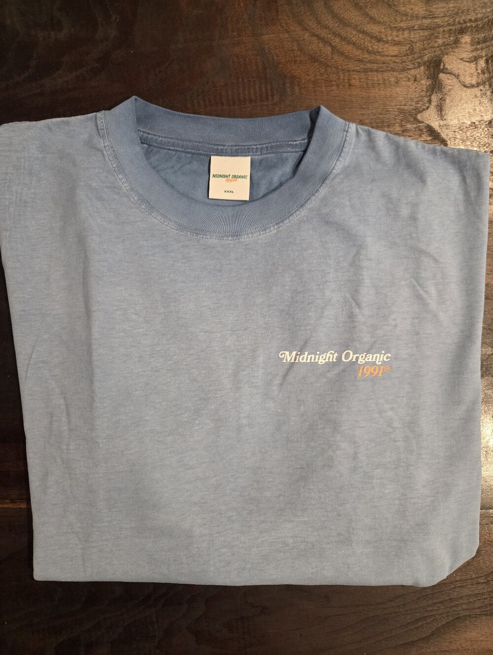 Midnight Organic Healthy And Organic Graphic Shirt Sz 3XL Slate Blue Larry June